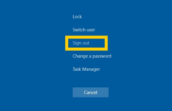 Screenshot of task manager